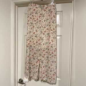 Lucky Brand Floral Button Front MIDI Skirt